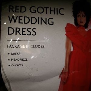 Red Gothic Costume Wedding  Dress